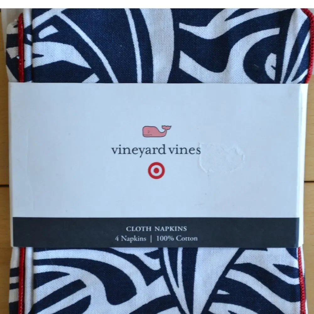 NWT Vineyard Vines x Target Cloth Napkins 4 Pack 100% Cotton